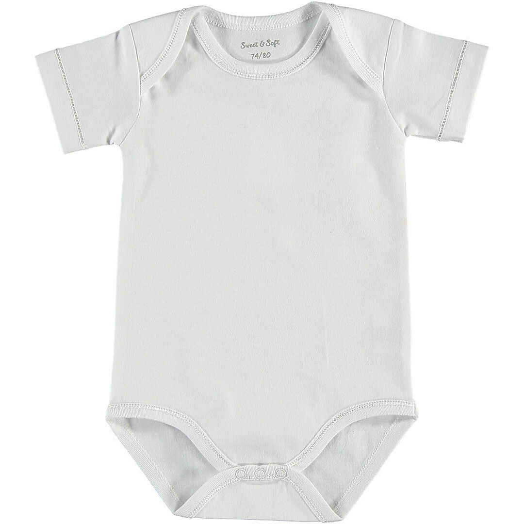 Body Bébé Manches Courtes Petit Viking - 100% Coton, Sans Nickel - Blanc à Coutures Grises - Baby Geek