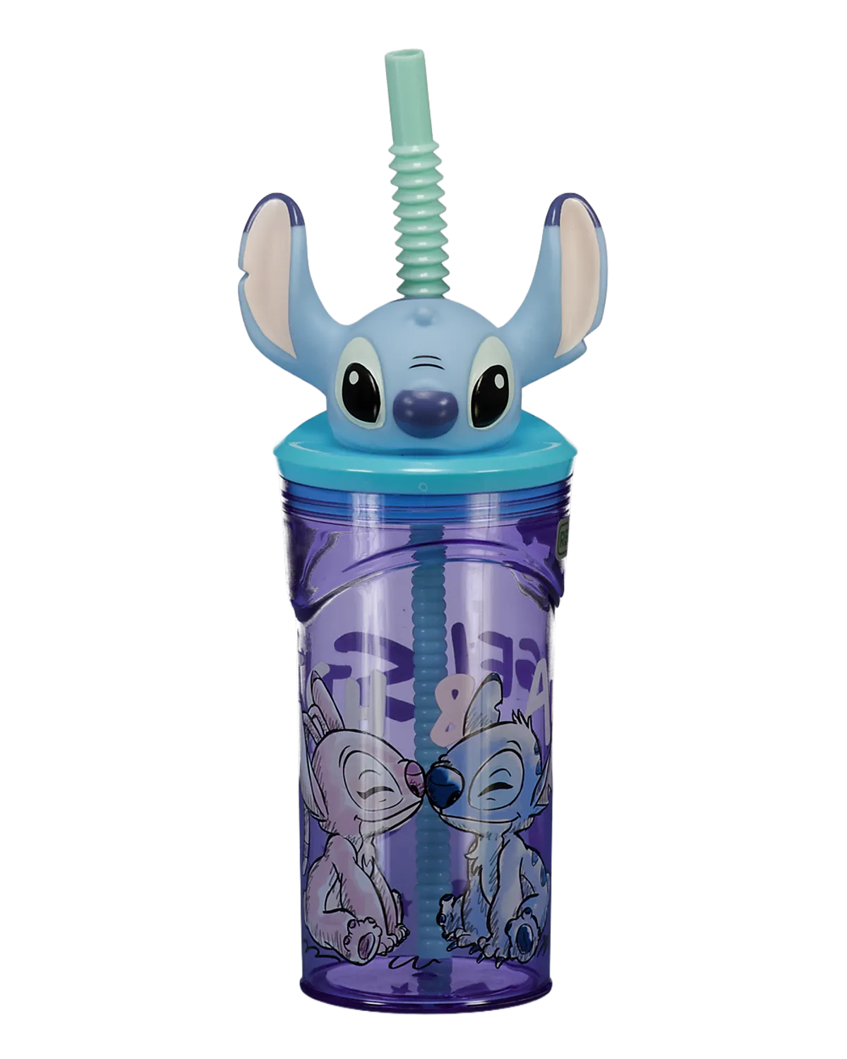 Drinkbeker met rietje - Paars