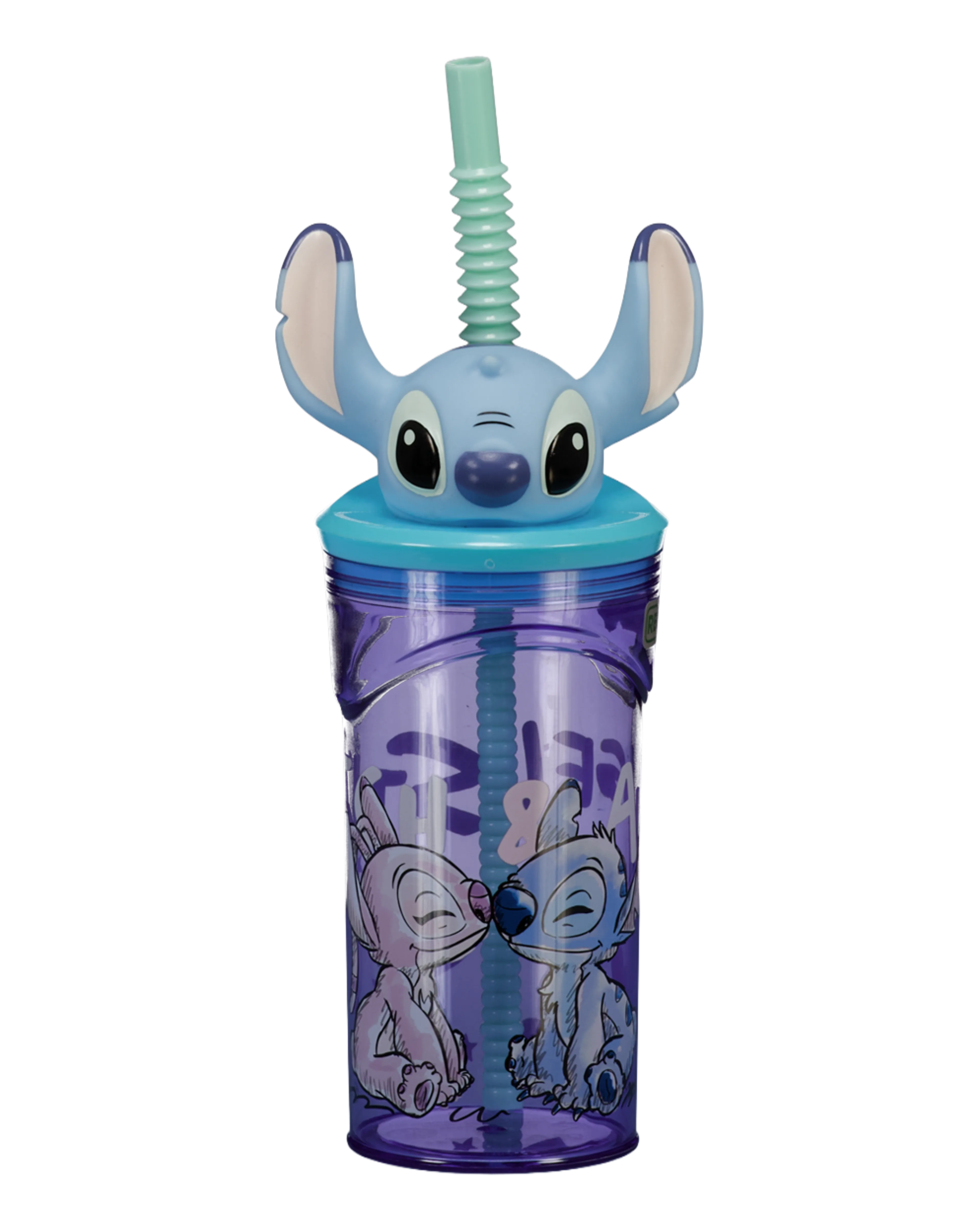 Drinkbeker met rietje - Paars