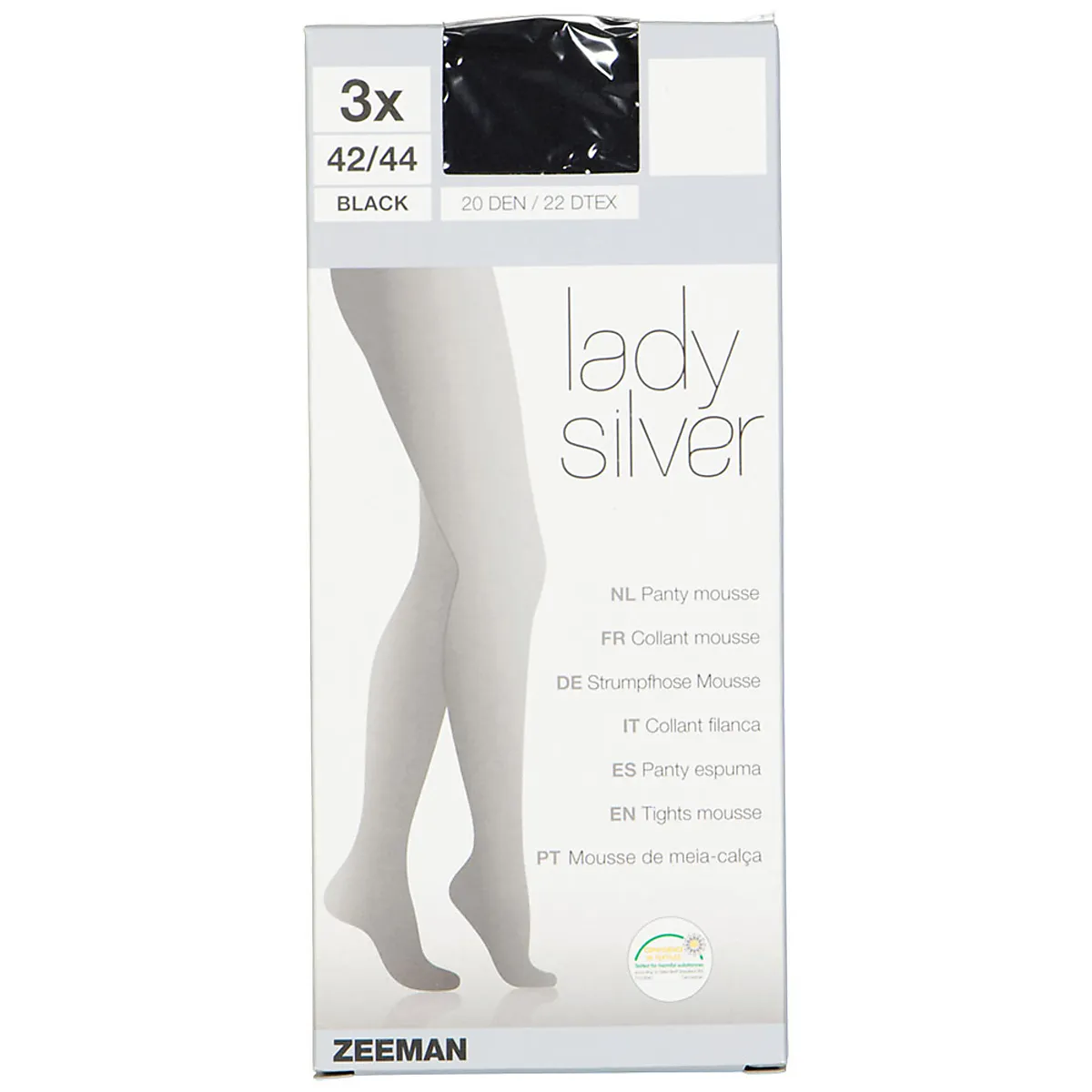 Lady silver Collant - Noir
