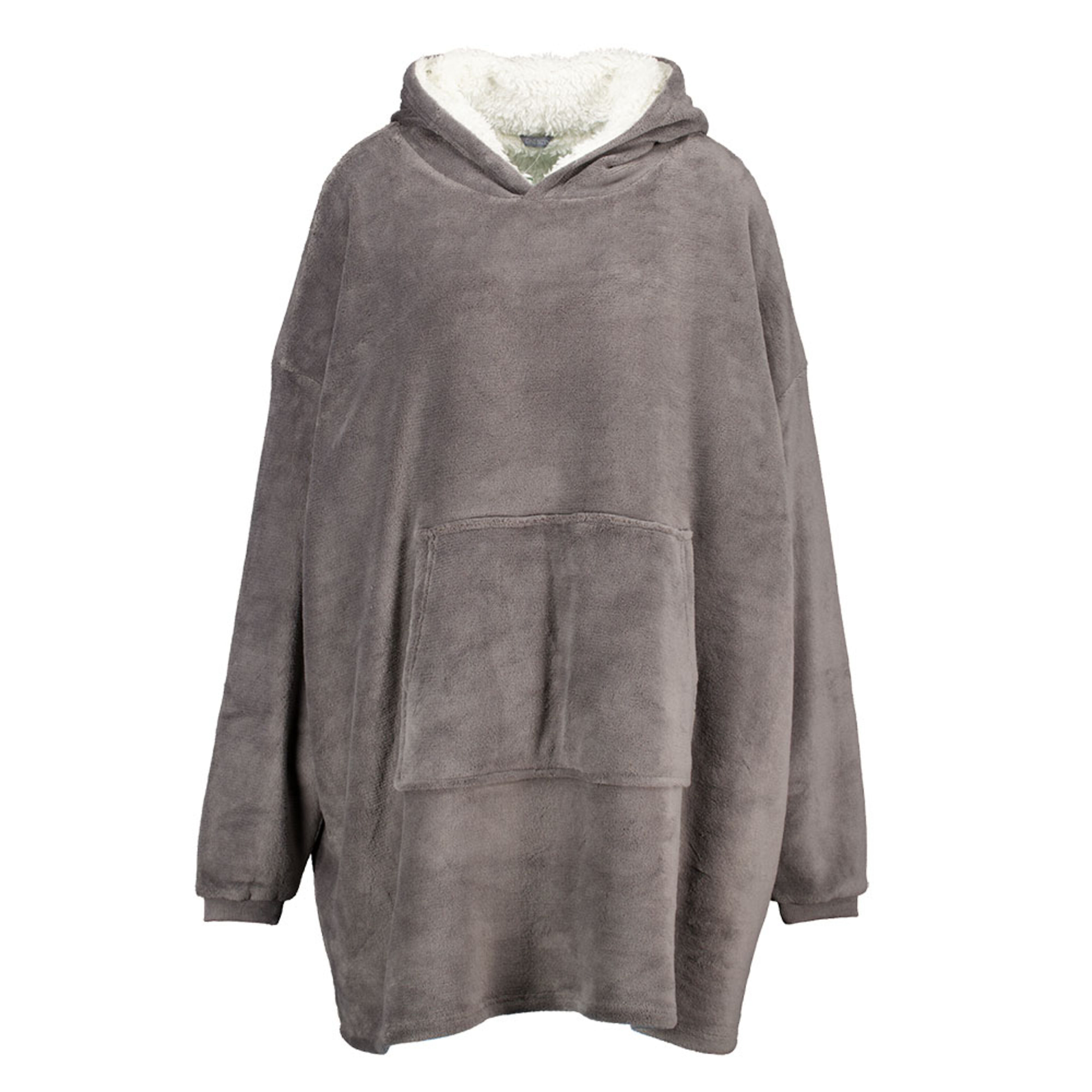 Sudadera con capucha tipo manta Gris