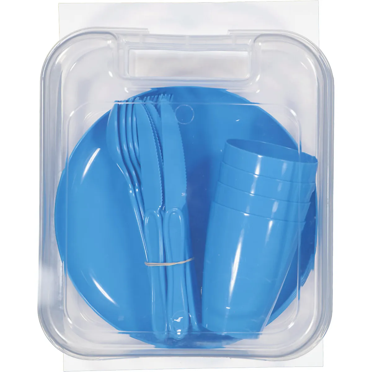 Caja de picnic con vajilla - Azul