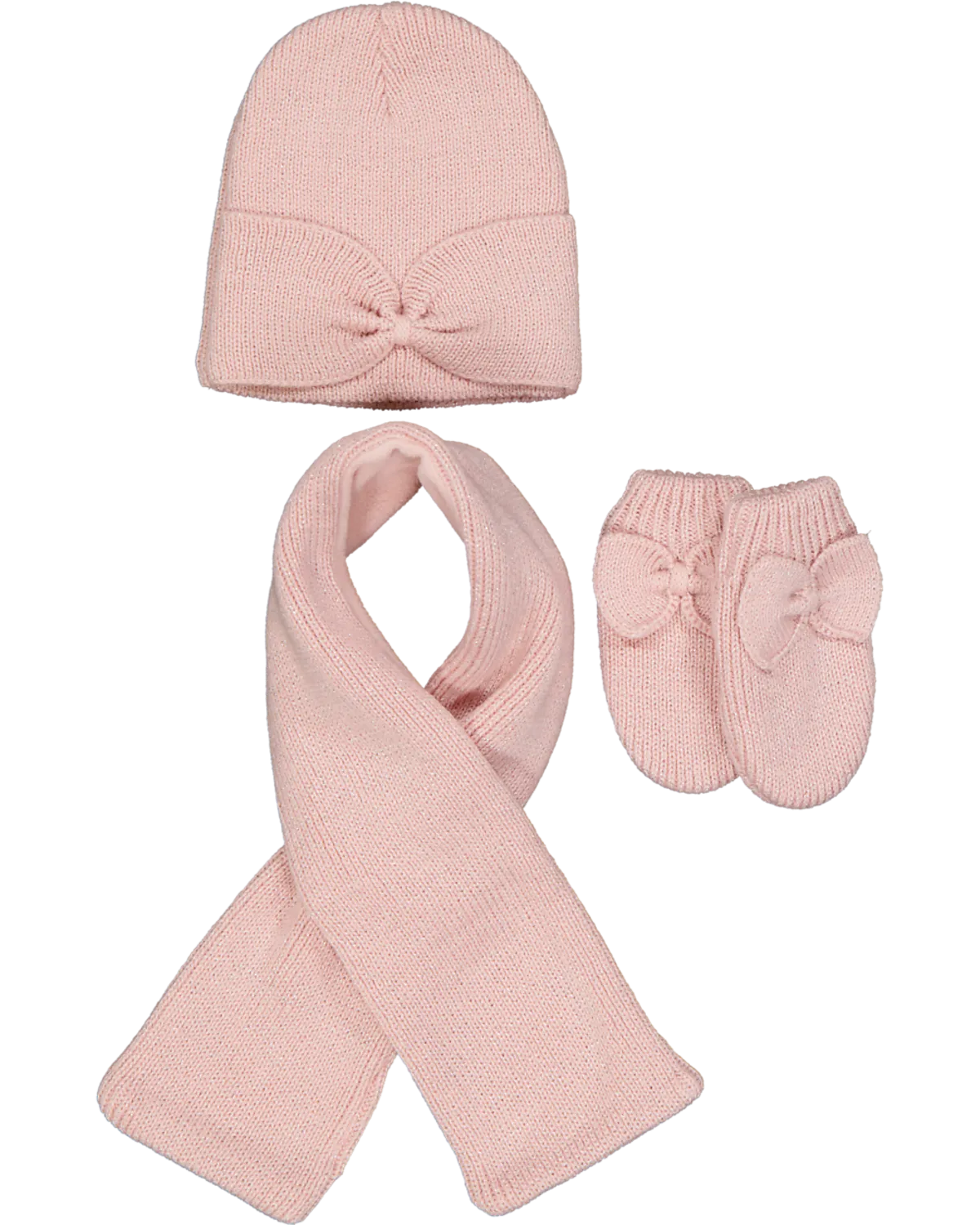 Sjaal met muts en wanten - Roze