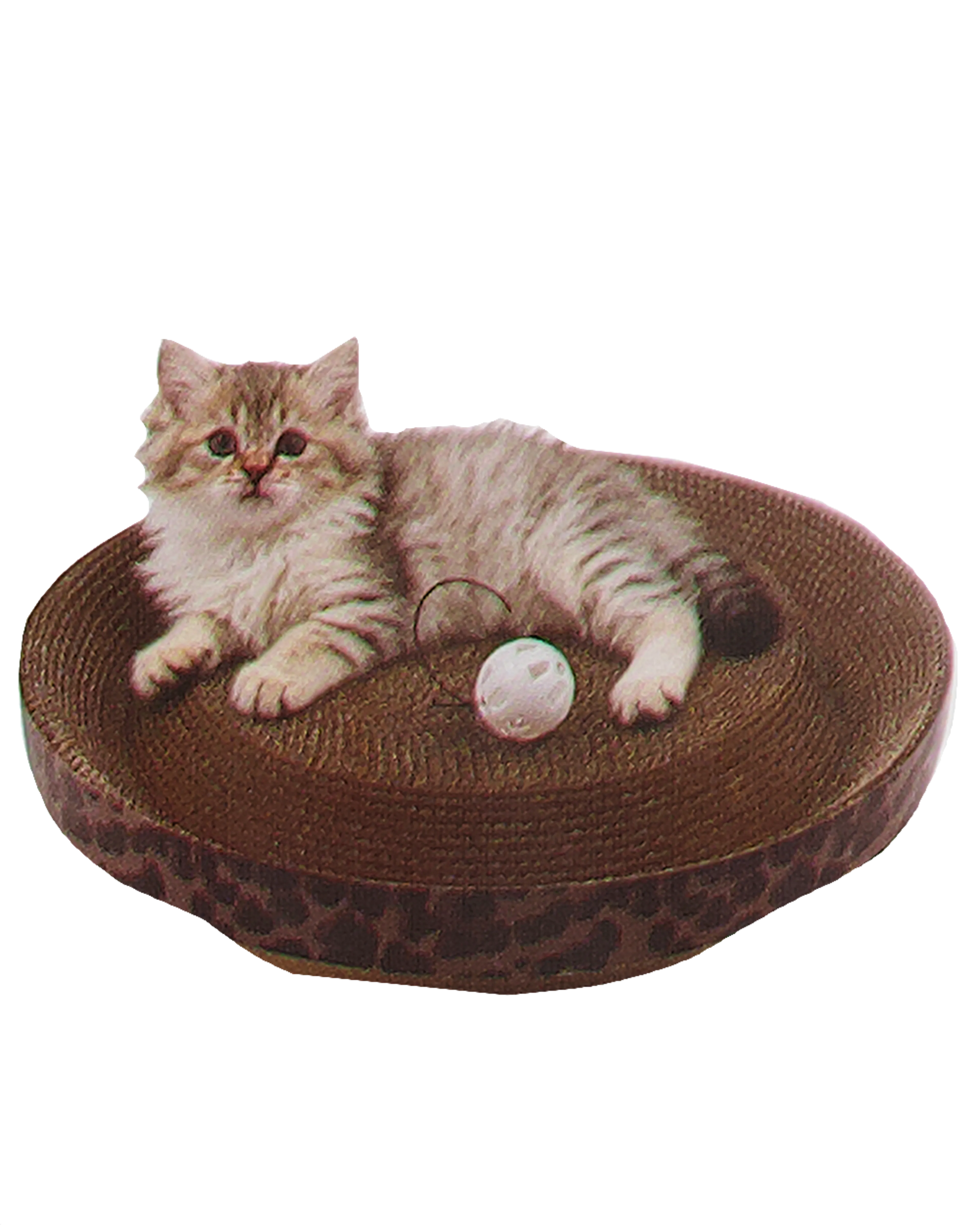 Katten-krabmat met bal - Bruin