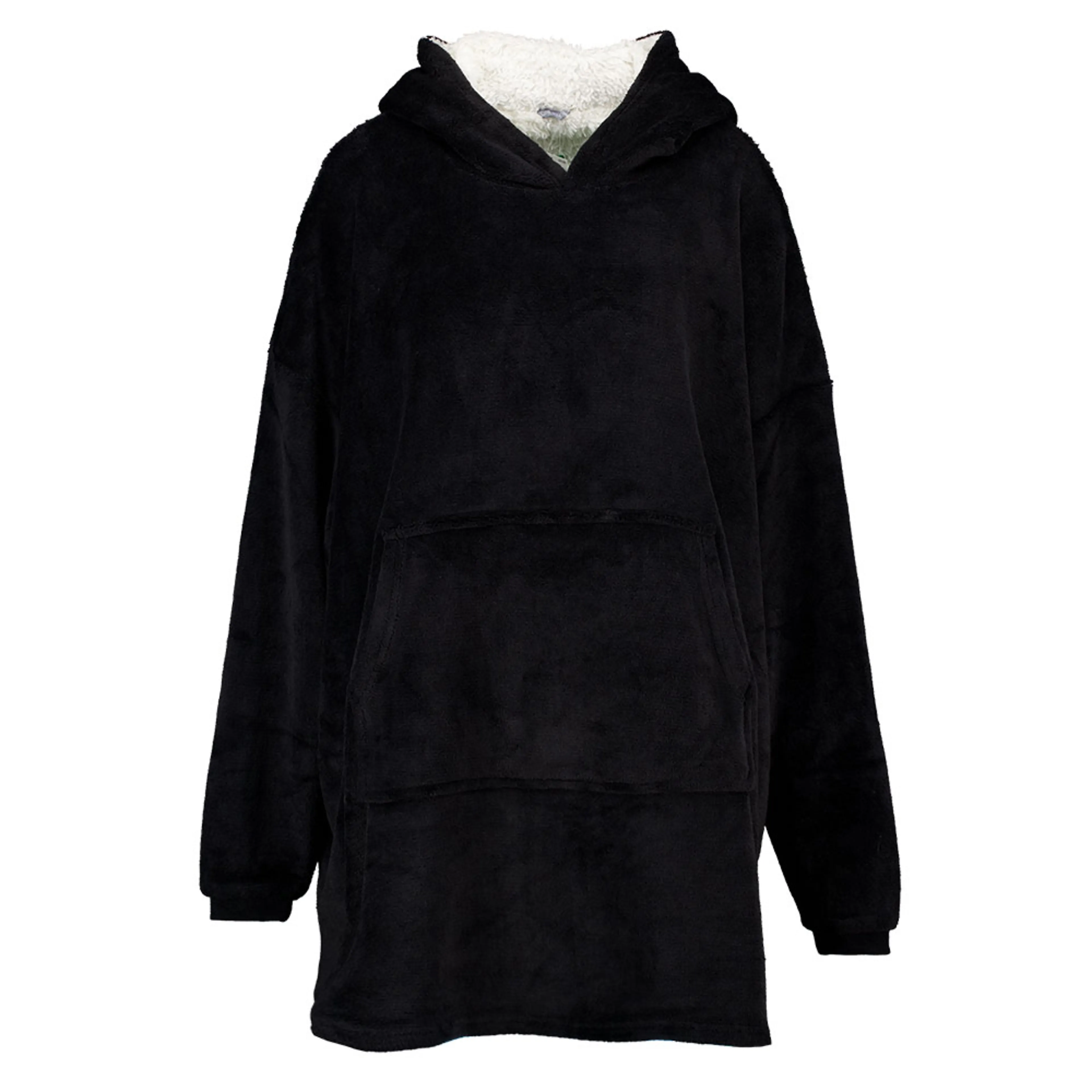 Sudadera con capucha tipo manta - Negro