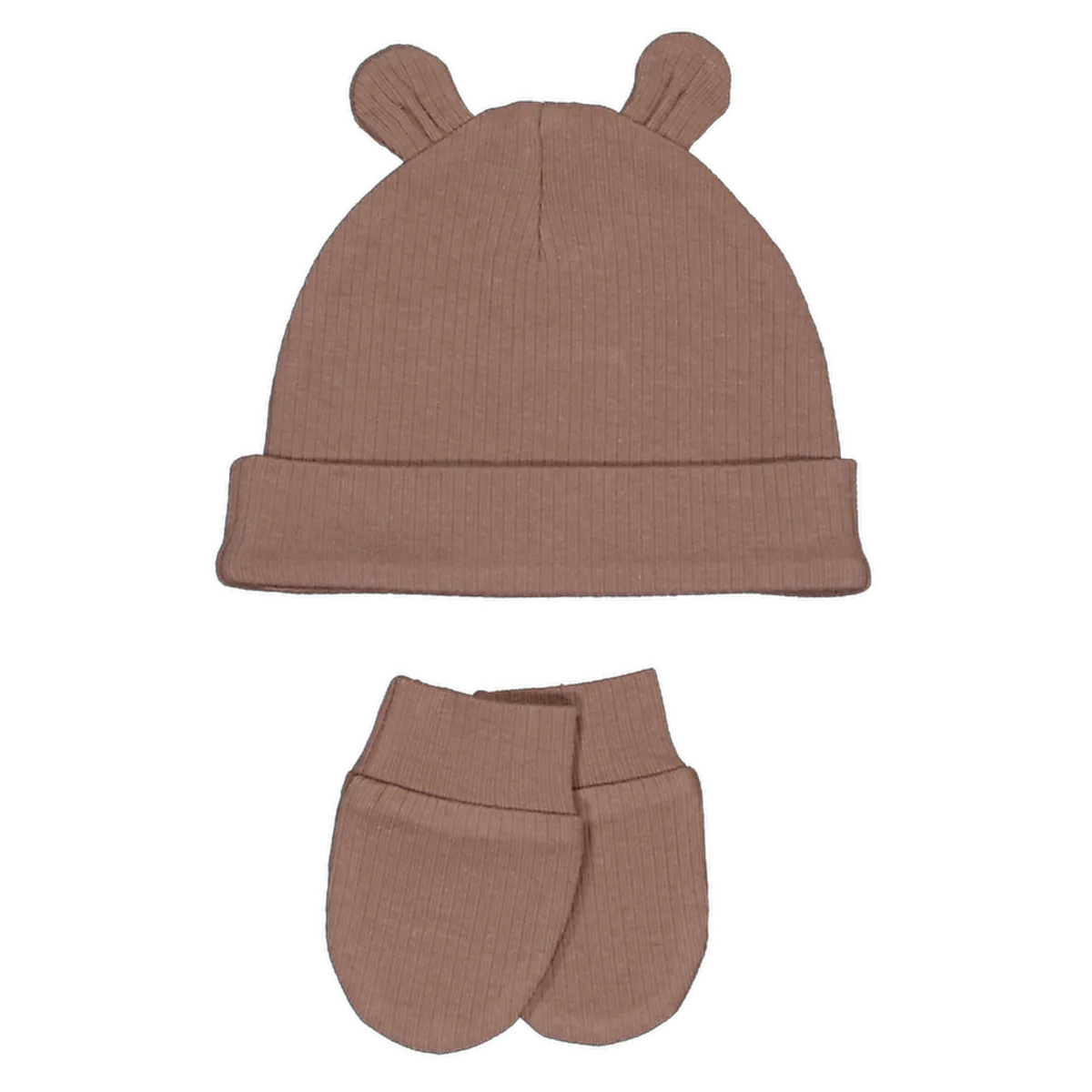 Mütze mit Fäustlingen - Braun