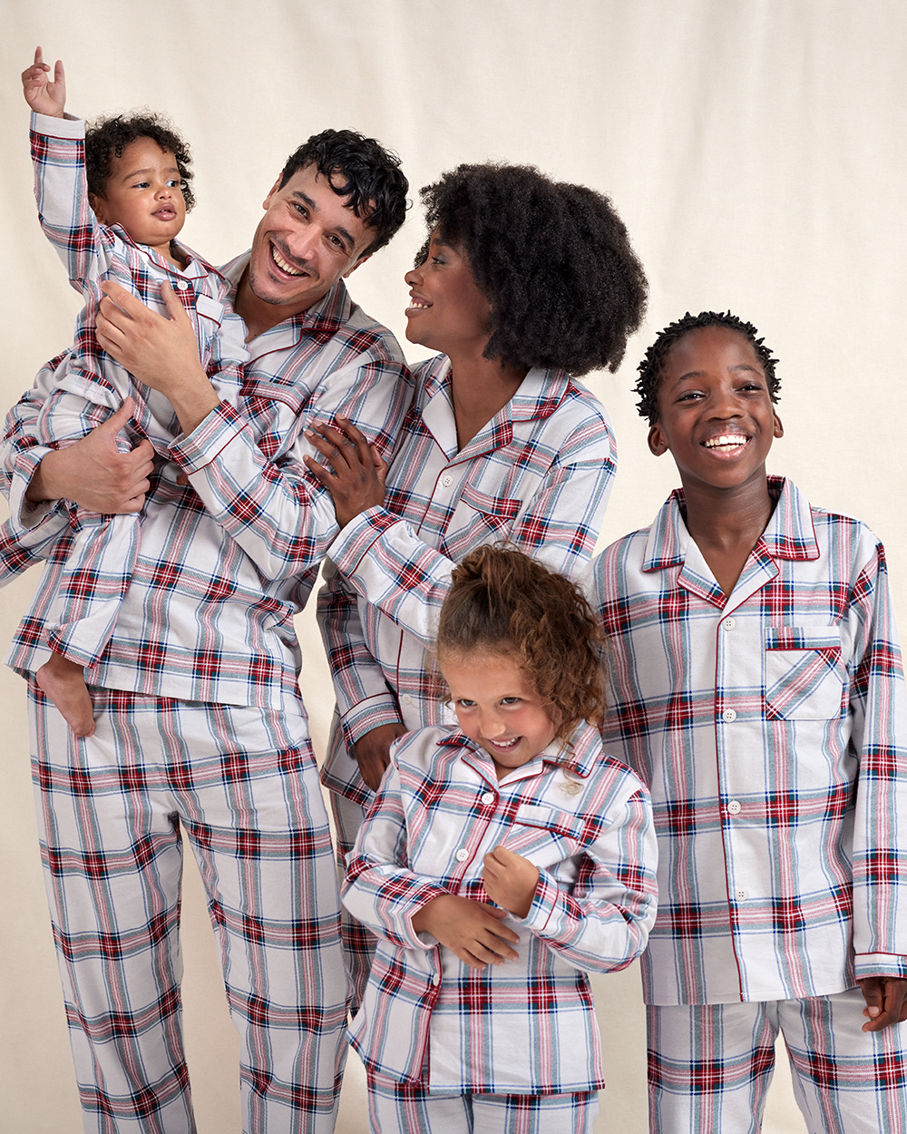 GLOBAL Pyjama's voor heren | 100% katoenen zachte flanellen pyjama's | Elastische top met lange mouwen en broekje met trekkoord Rood/Zwart/Wit, Geruit L