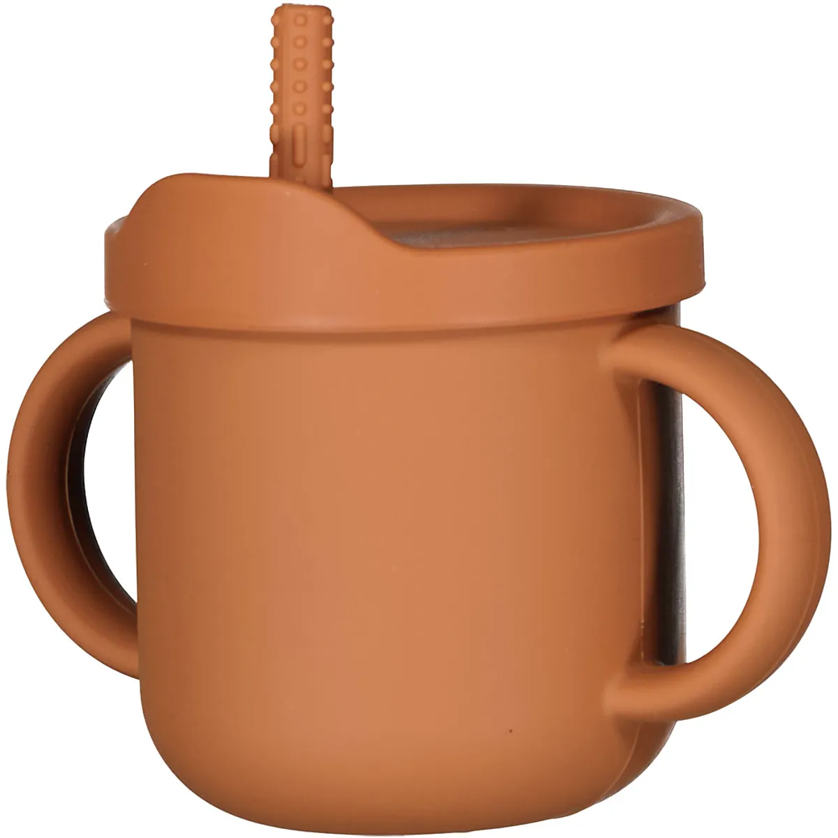 Drinkbeker met rietje - Oranje
