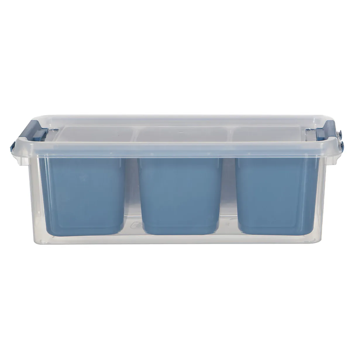 Opbergdoos met 3 bakjes - Blauw