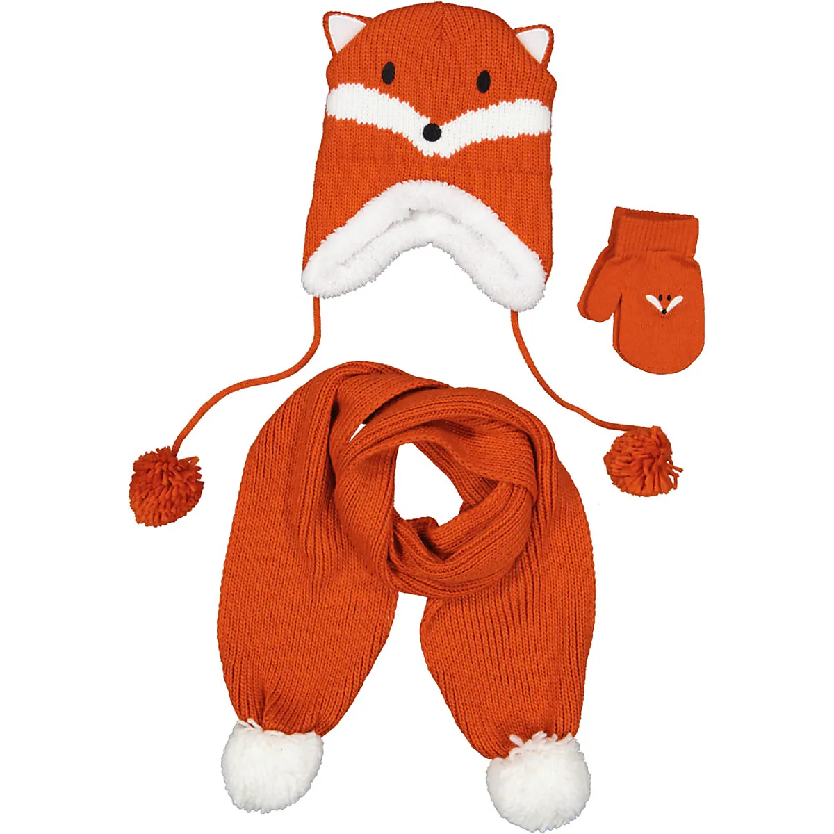 Écharpe, bonnet et gants - Marron