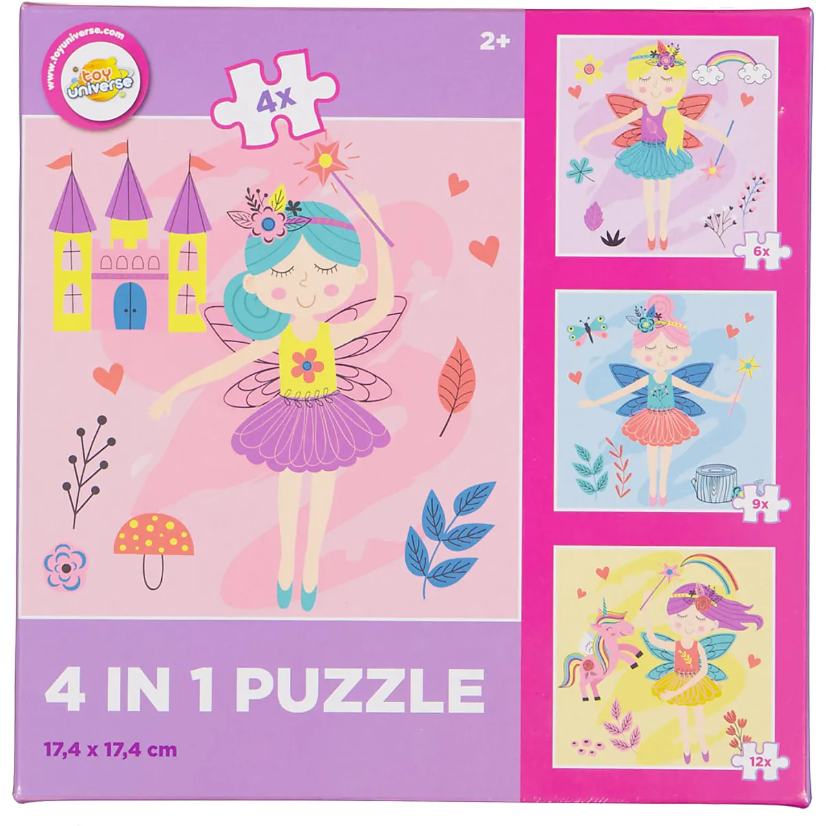 Puzzel 4-in-1 - Paars