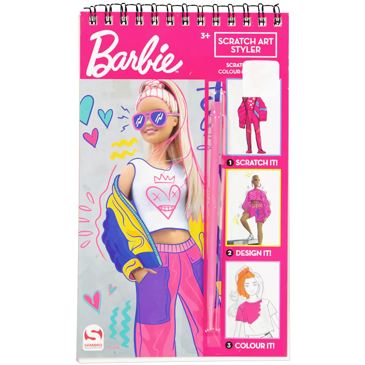 Scratch- en kleurboek - Roze