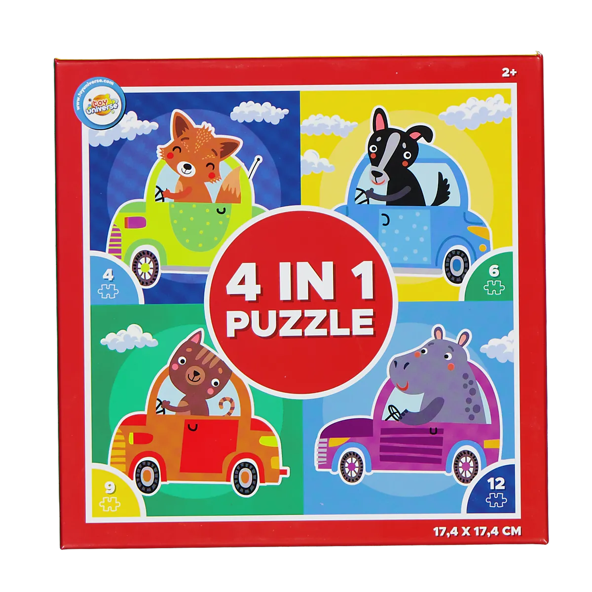 Puzzel 4-in-1 - Rood