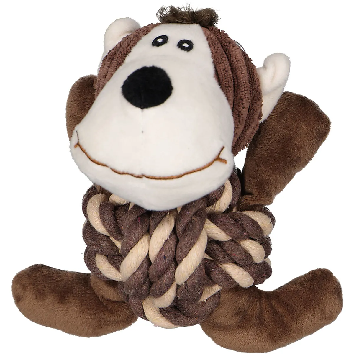 Corda com bola para cães - Castanho