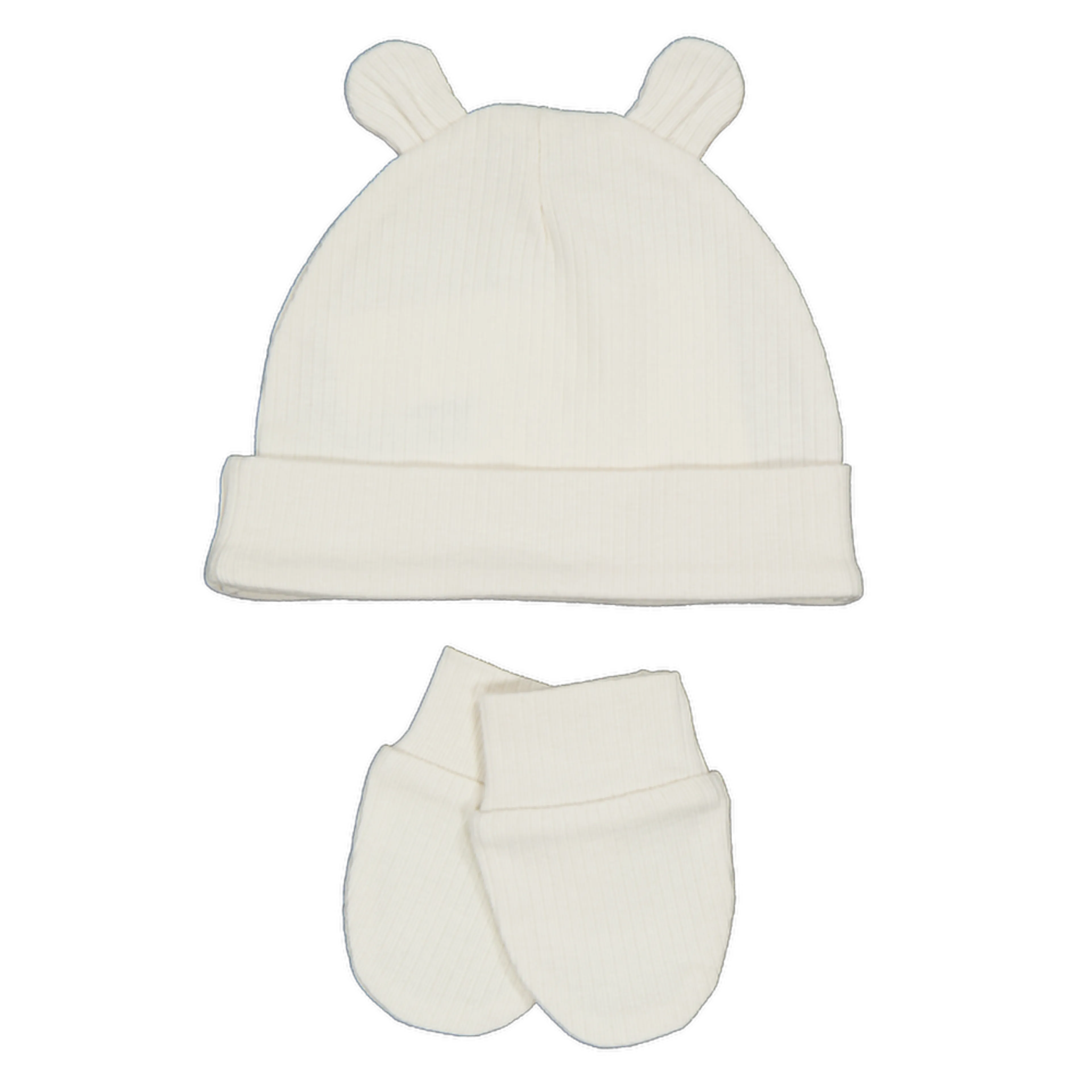 Gorro y manoplas - Blanco