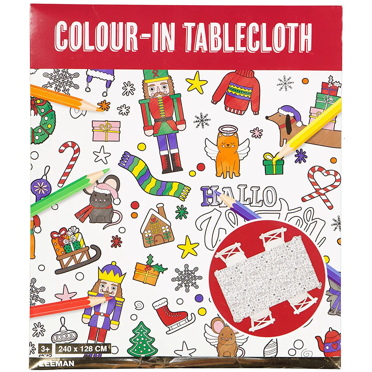 Inkleur-tafelkleed - Wit