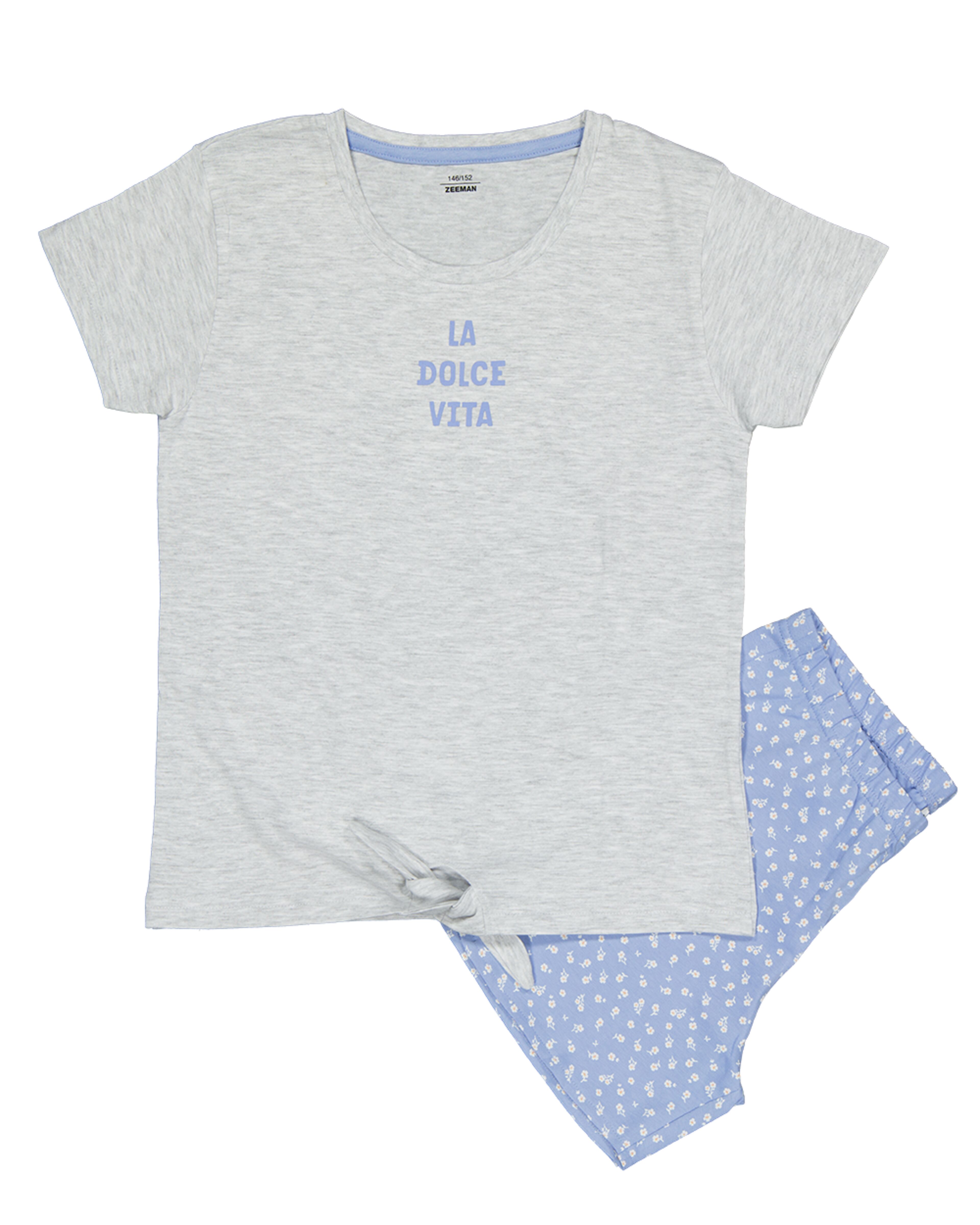 Pijama curto - Cinzento