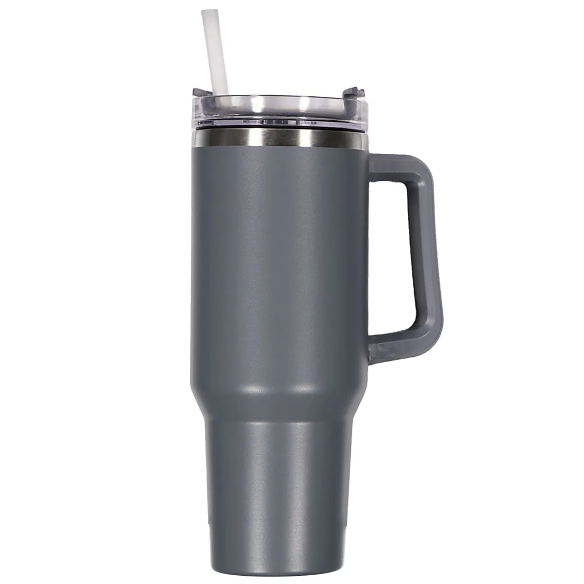 Drinkbeker met rietje - Grijs