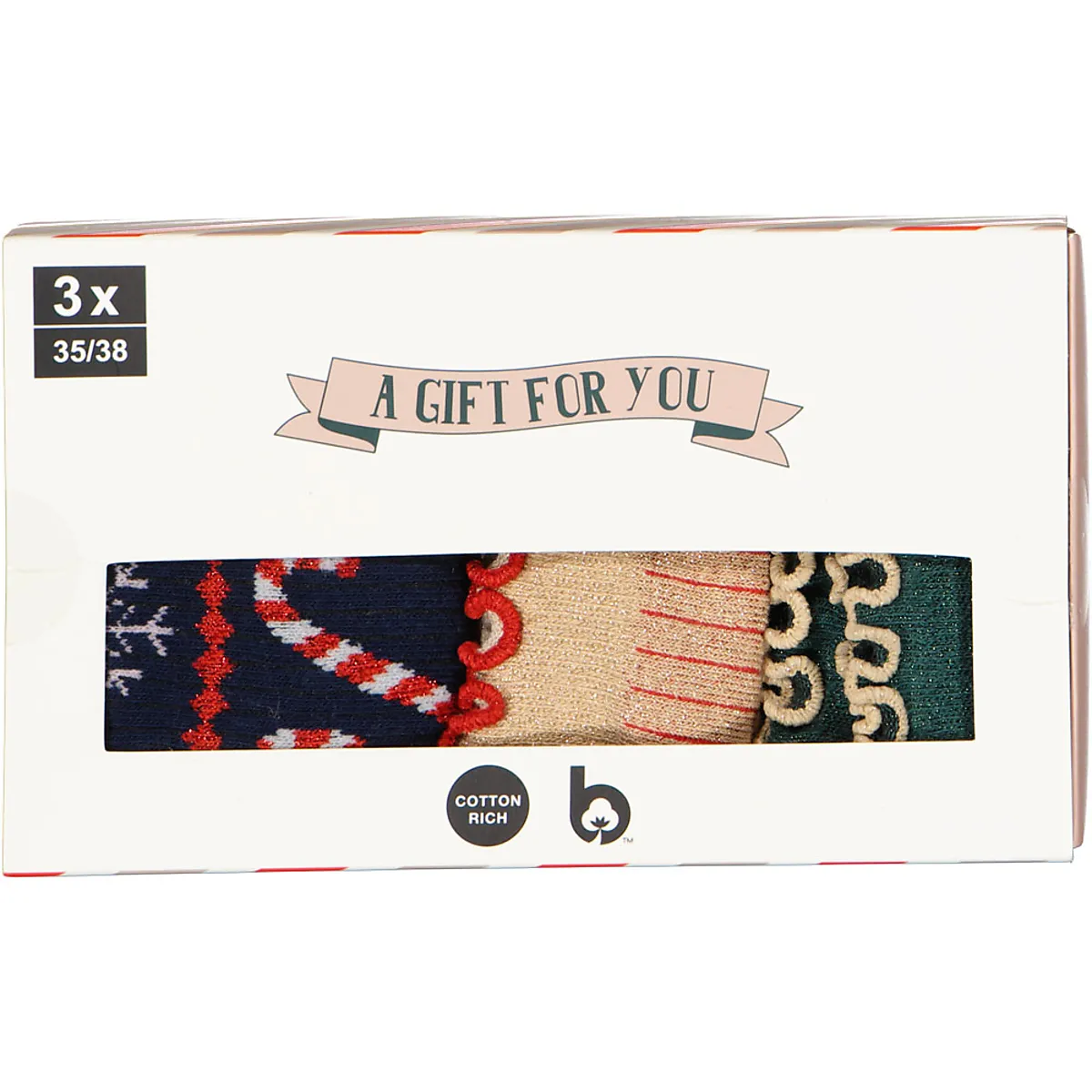 Giftbox met sokken - Blauw