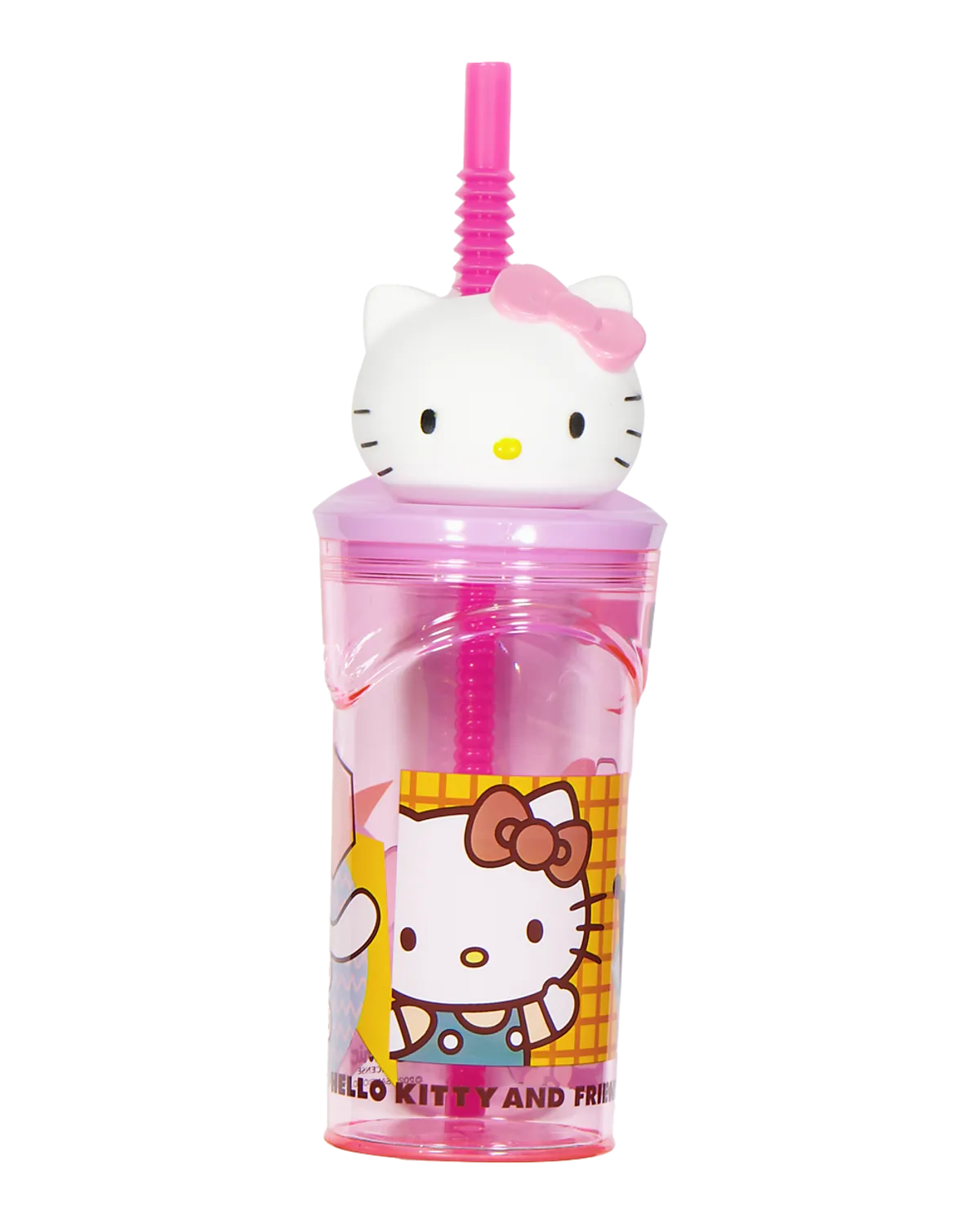 Drinkbeker met rietje - Roze