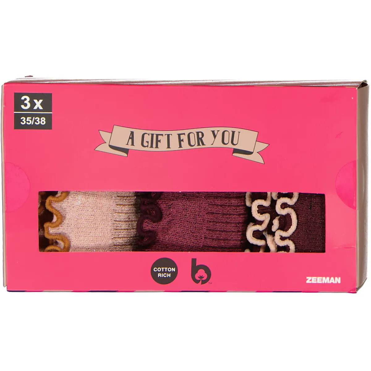 Caja de regalo con calcetines - Rosa