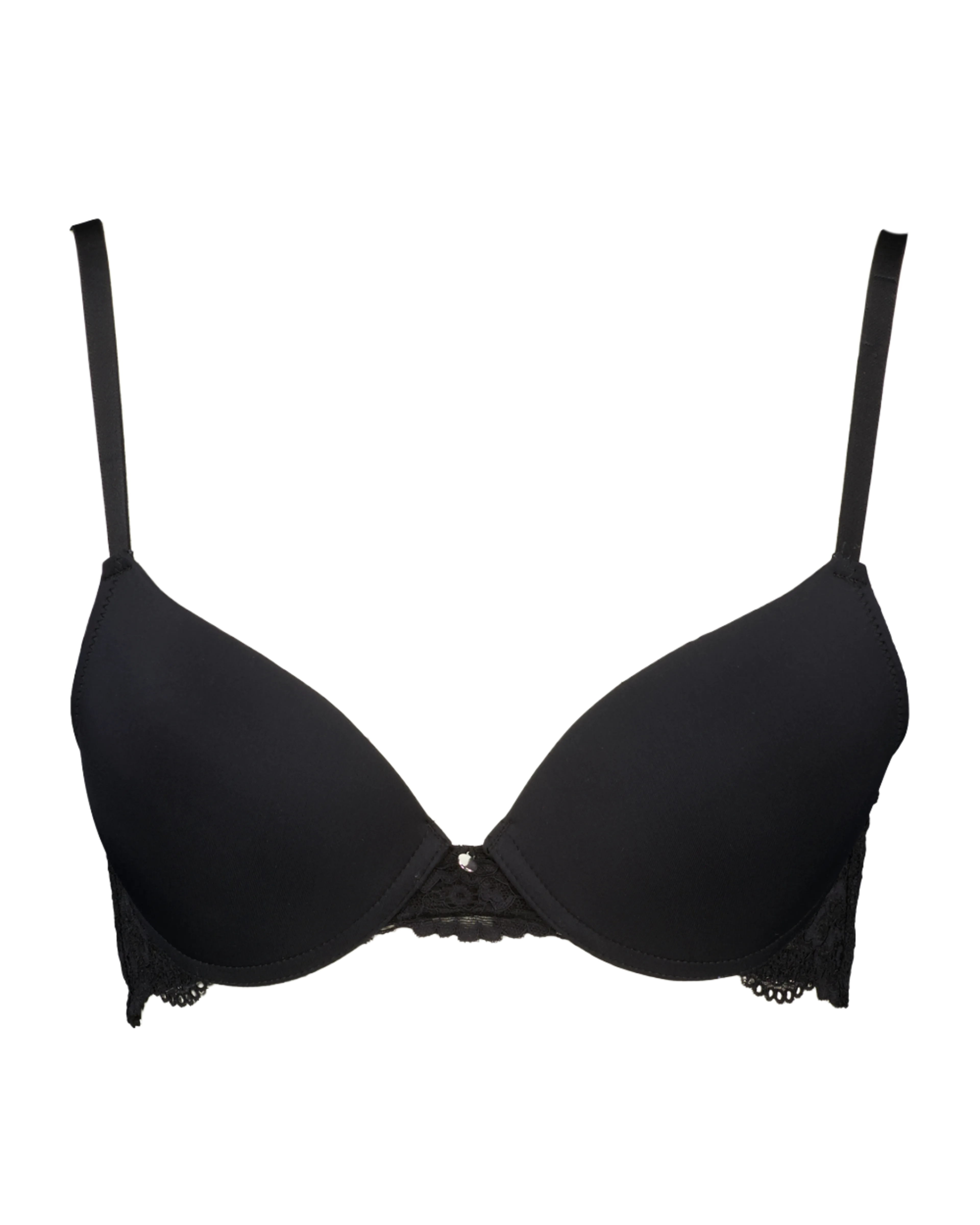 Cheeky plunge Push-up-BH - Schwarz