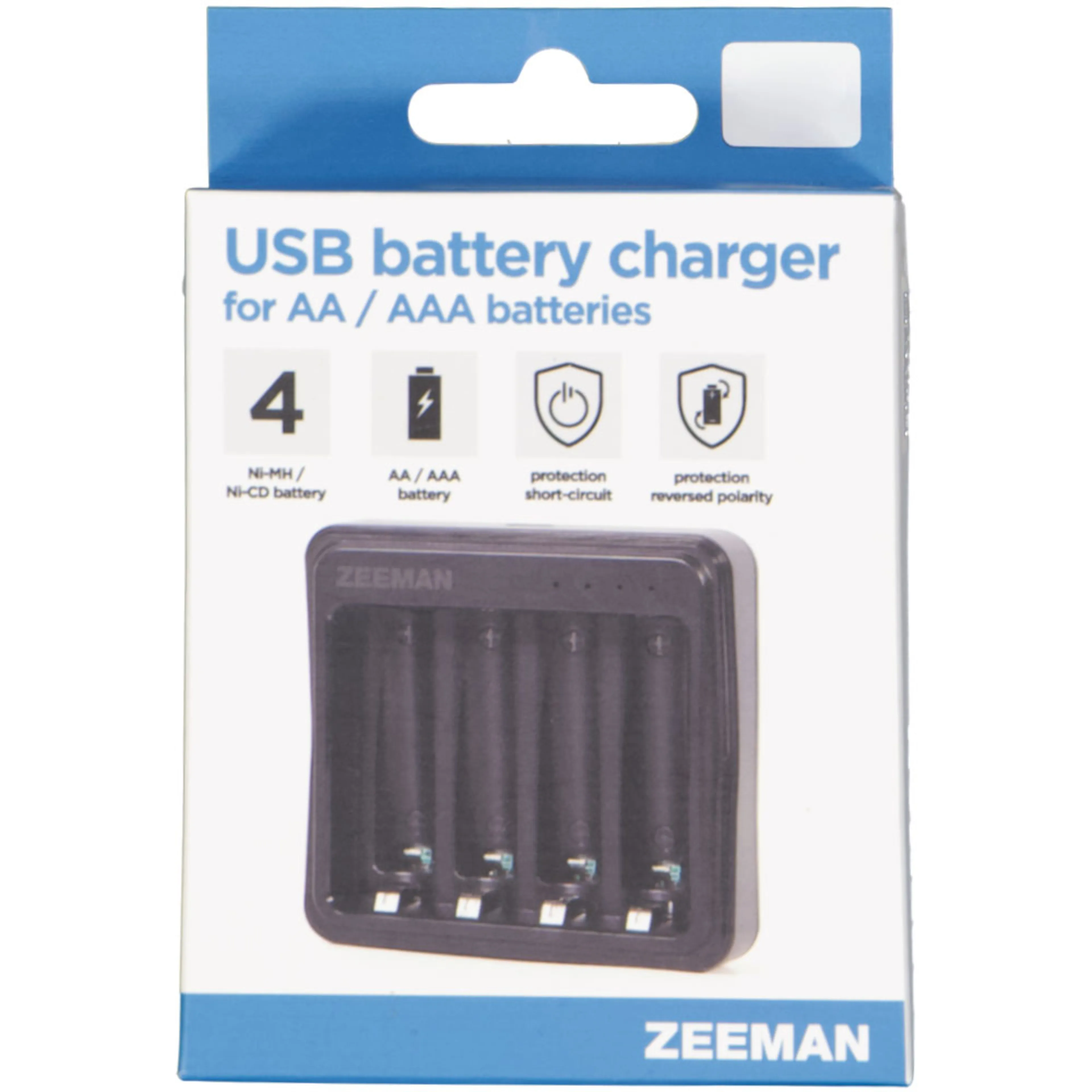 USB-batterijlader - Zwart