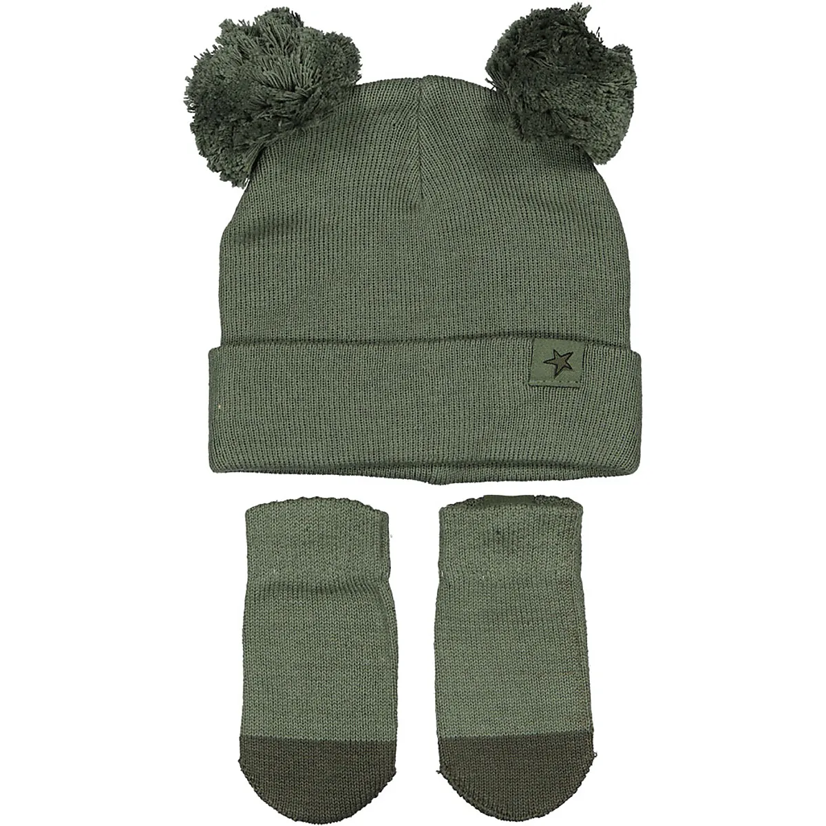 Mütze mit Fäustlingen - Grün