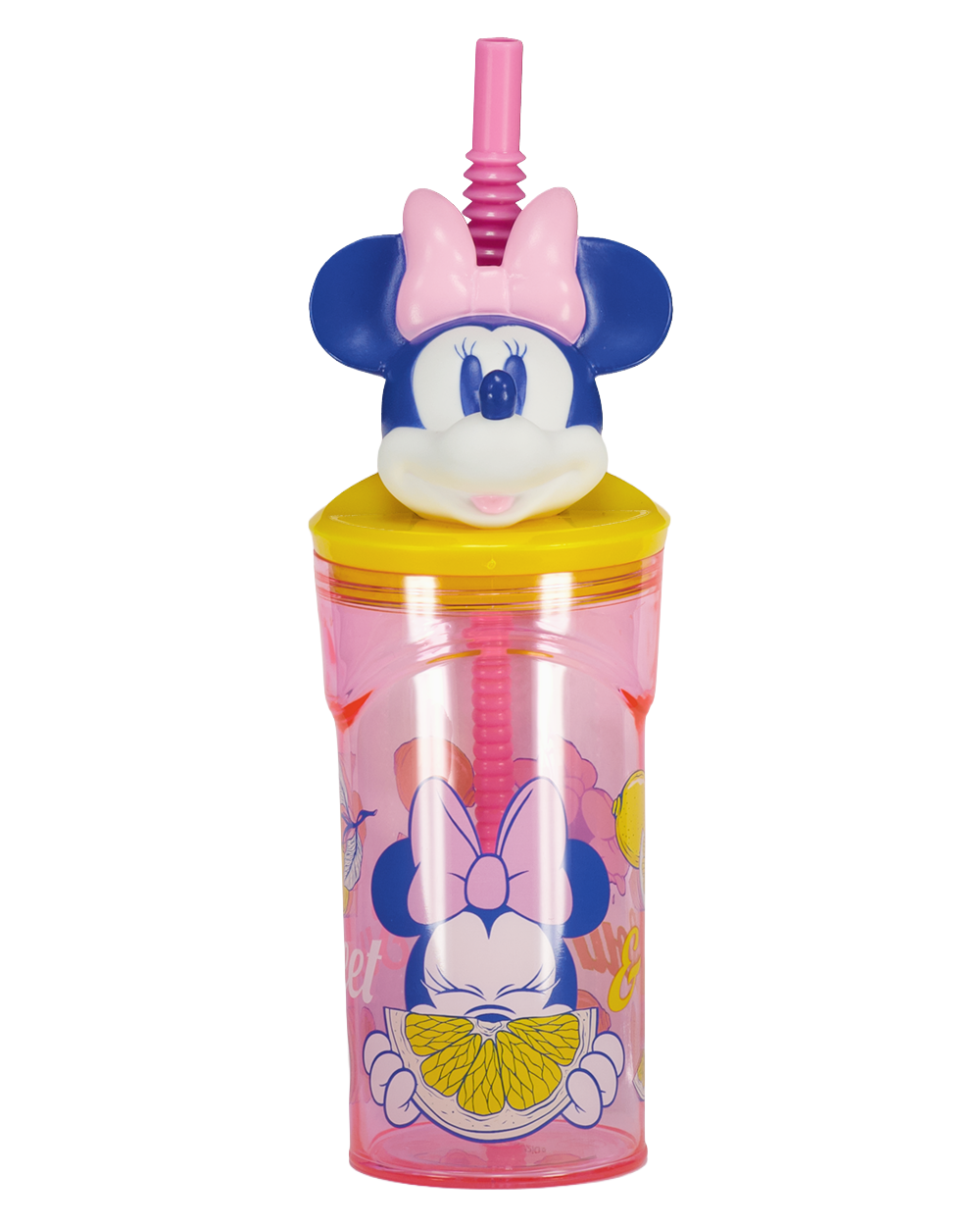 Drinkbeker met rietje - Roze