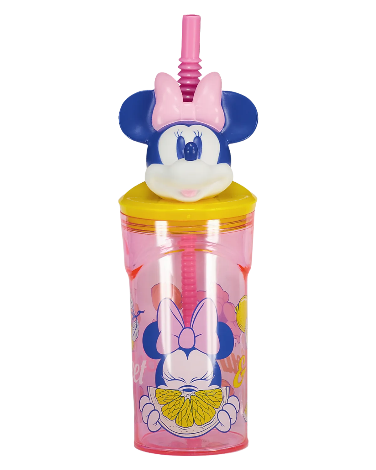 Drinkbeker met rietje - Roze