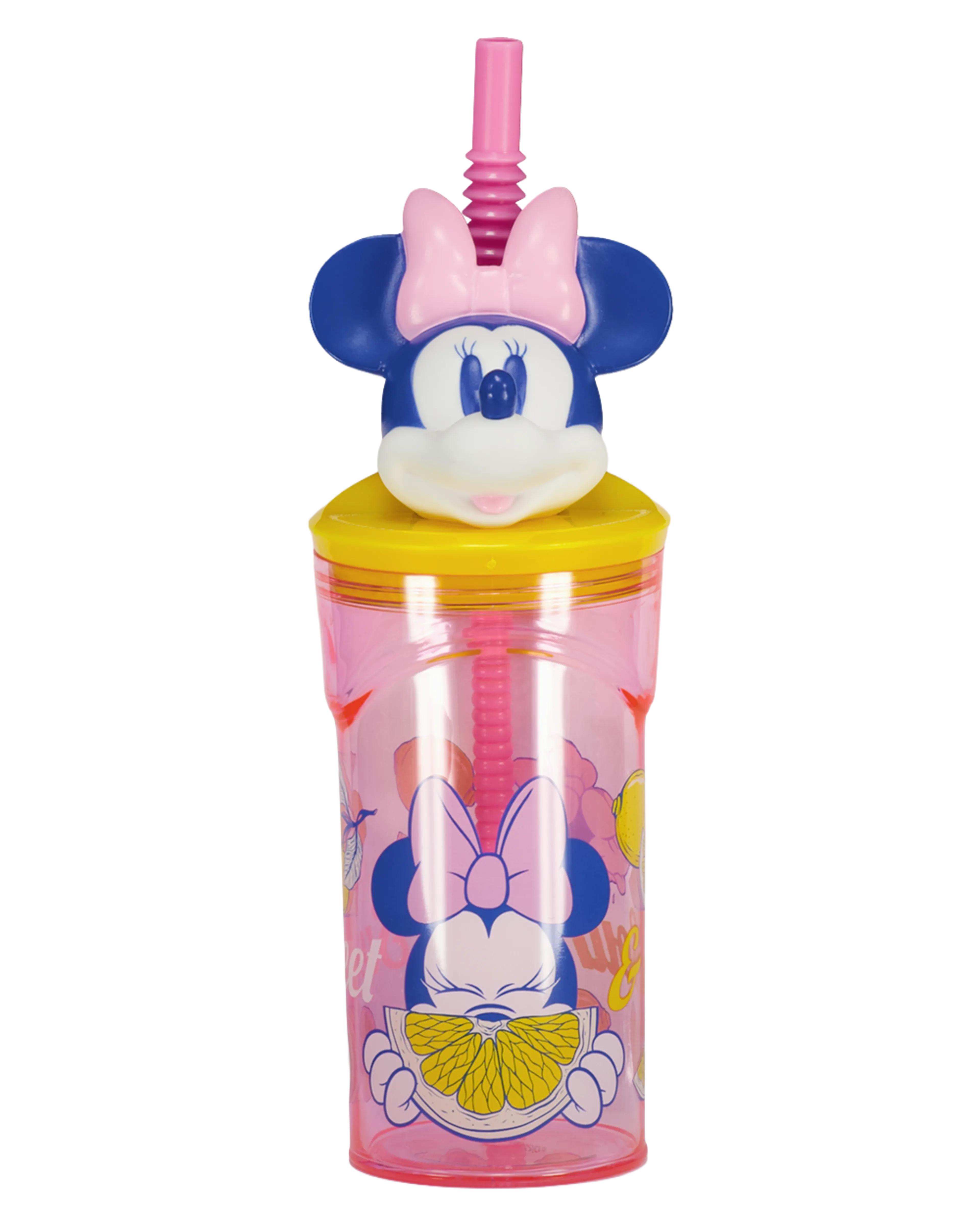 Drinkbeker met rietje - Roze