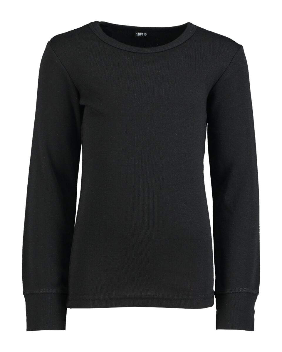 Rib Naadloos Thermo Sportshirt - Zwart