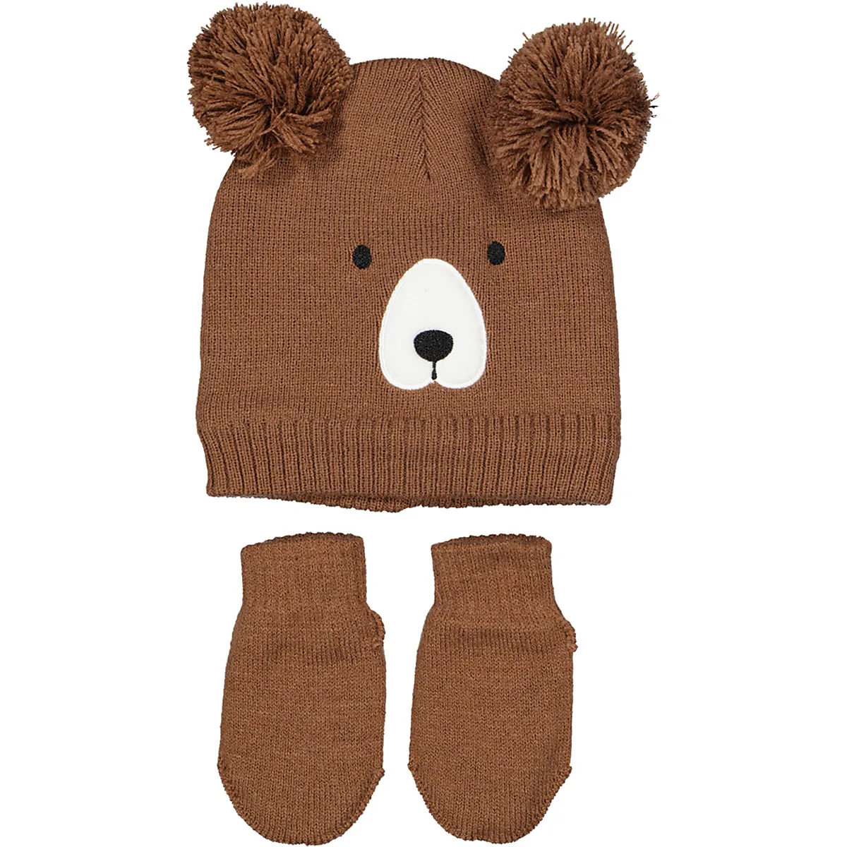 Bonnet avec moufles - Marron