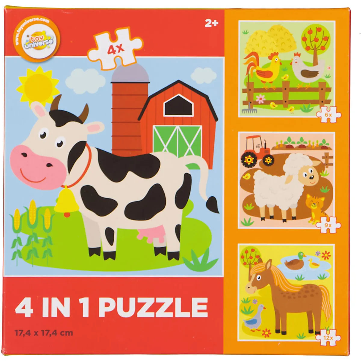 Puzzel 4-in-1 - Rood