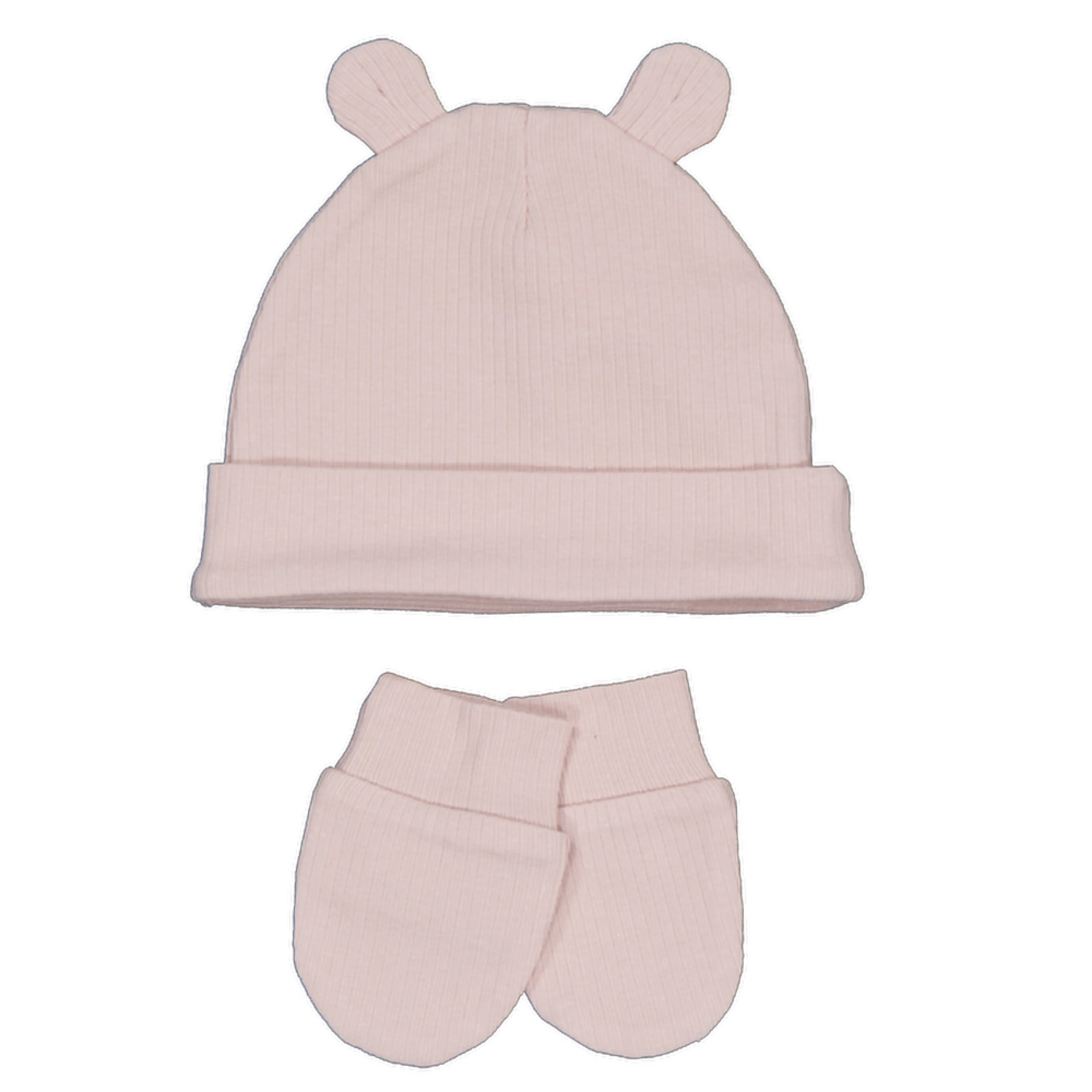 Gorro y manoplas - Rosa