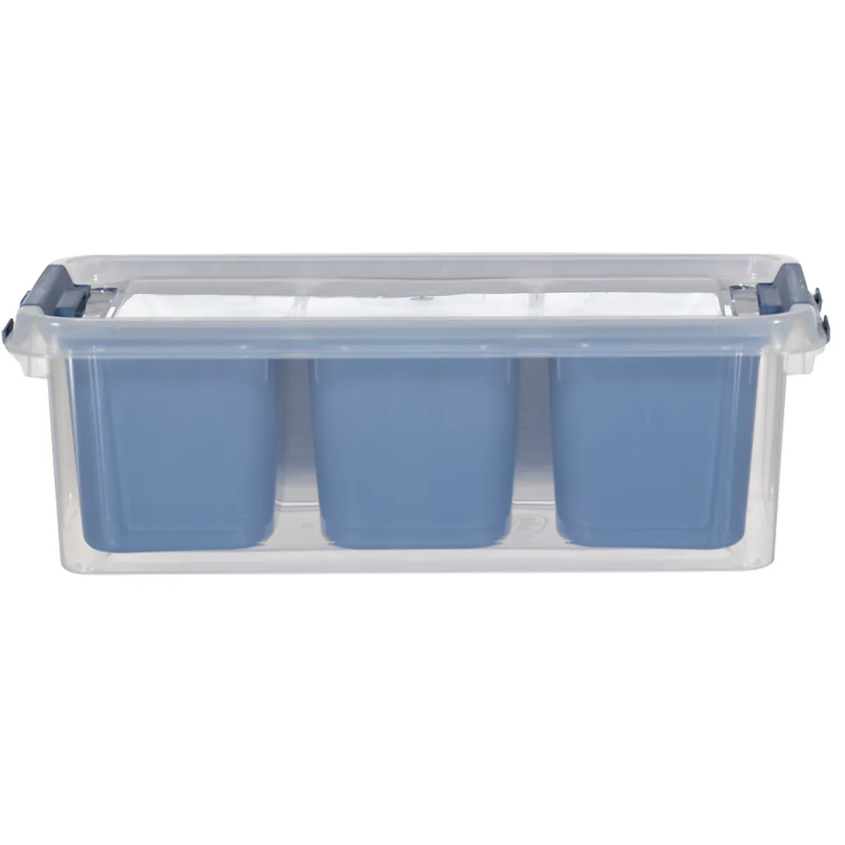 Opbergdoos met 3 bakjes - Blauw